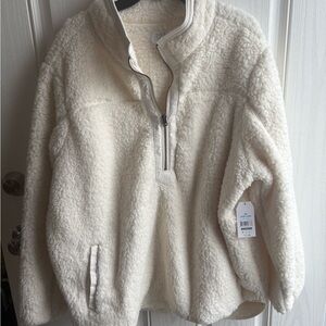 Time and Tru Cream Sherpa 1/4 Zip